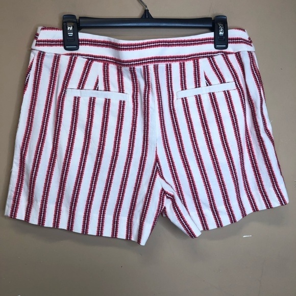 Loft Red Striped Shorts Size 4 NWT - Picture 2 of 6